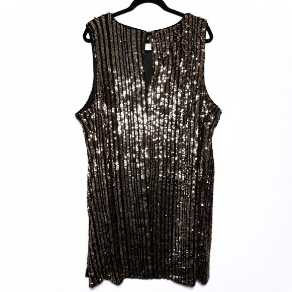 Torrid Sequin Trapeze A-Line Dress - Champagne Metallic - Size 4 - Picture 3 of 11